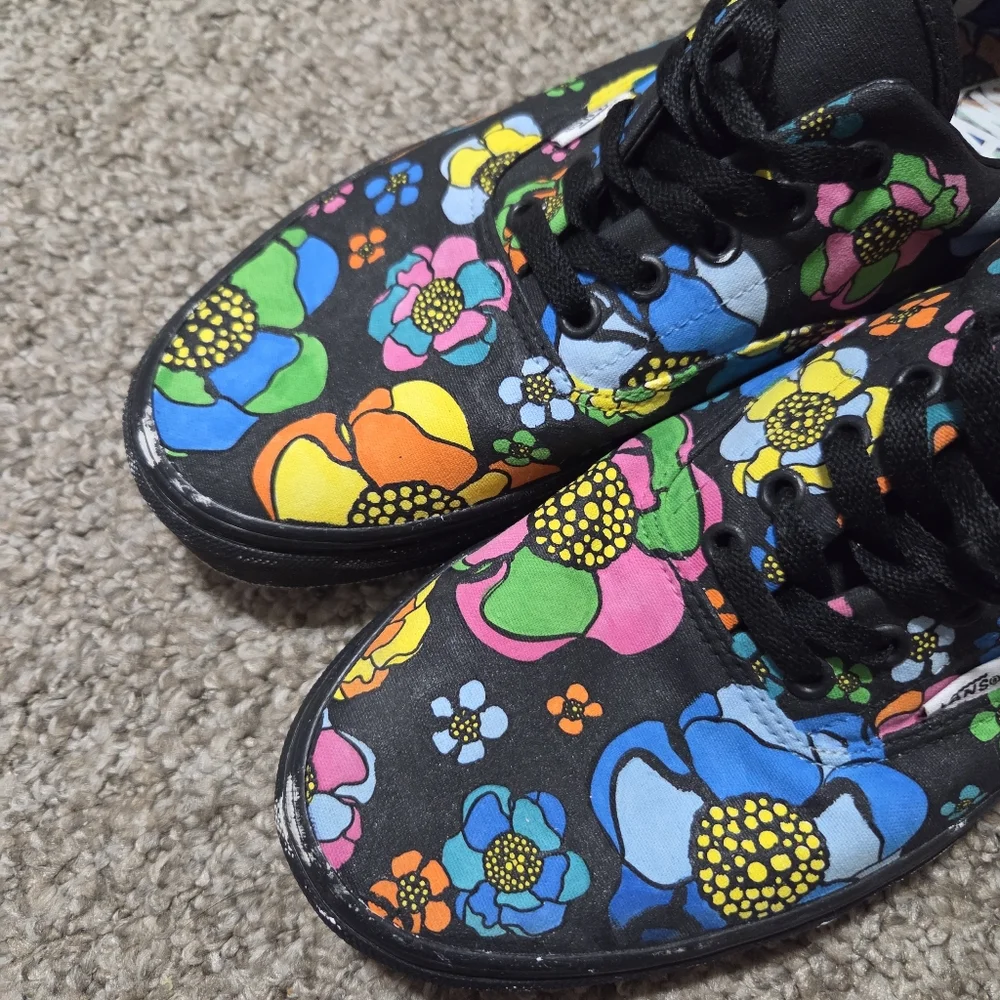 Vans Era U-Color Black‎ Floral MENS Size 12 Skate Shoes - Picture 13 of 14